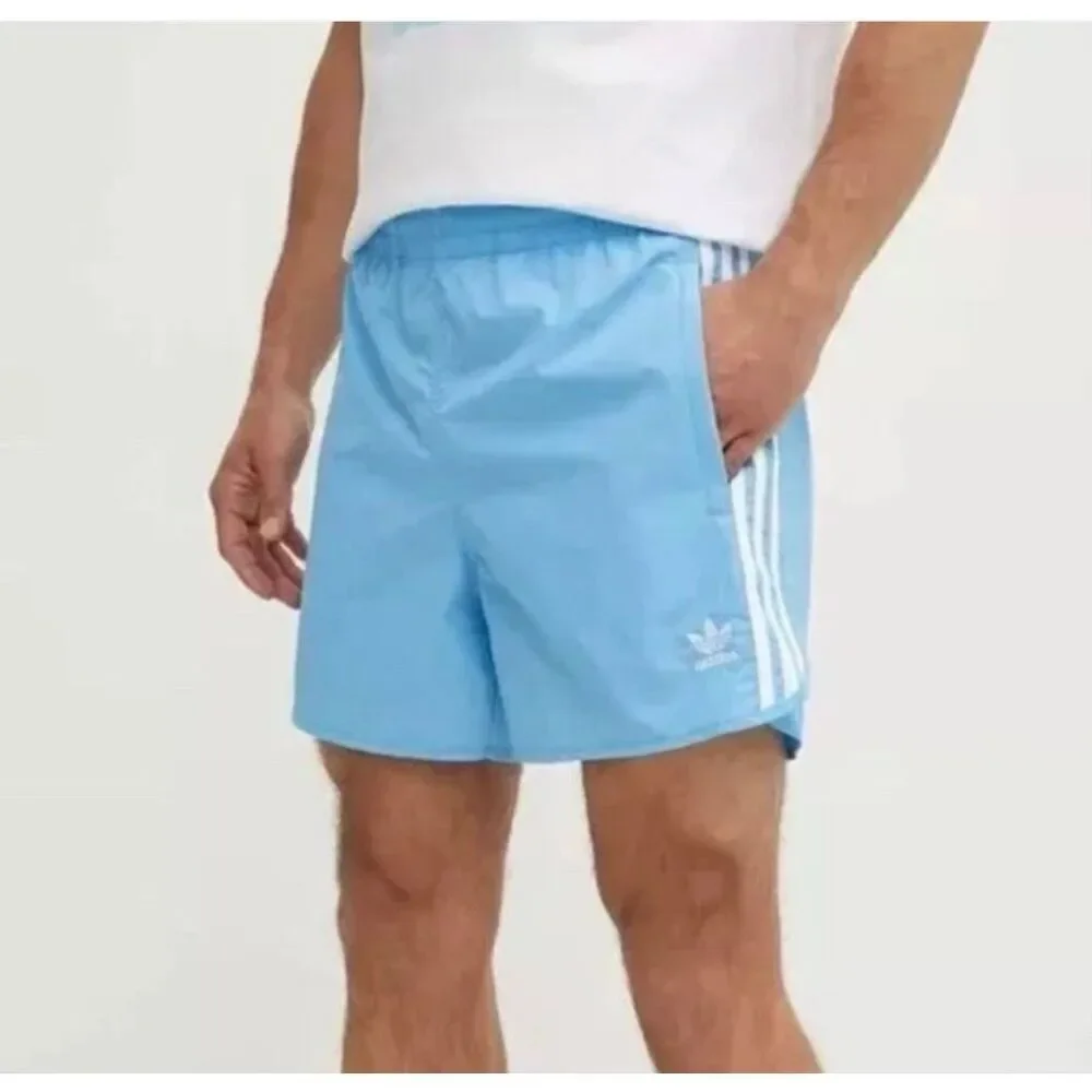 Adidas Originals Sprinter Shorts semi blue burst Trefoil Stripe Men's Sz XL NWT